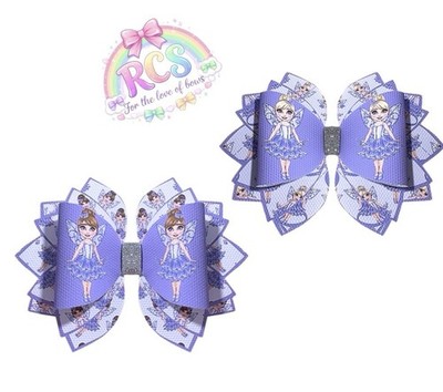 4 x 3D Cut Around Canvas Haarschleife Schleifen & Schwänze 3,5'' Bluebell Fairies