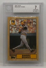 1987 Topps #320 Barry Bonds BGS 7 Pittsburgh Pirates ROOKIE Baseball Card. rookie card picture
