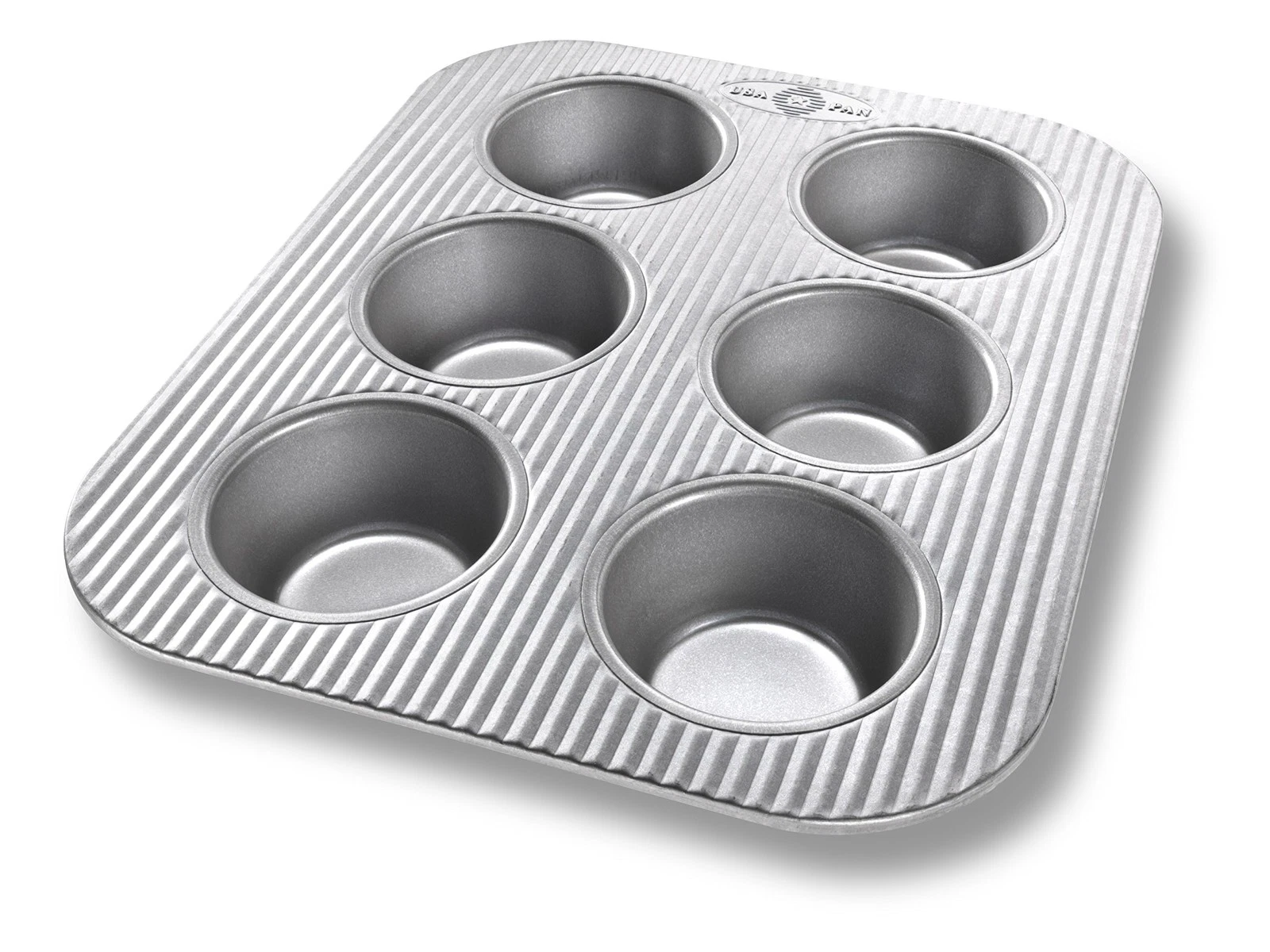 USA Pan Nonstick Toaster Oven 6 Cup Muffin Pan, 6 Cup, Aluminized Steel