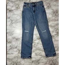 Banana Republic Distressed High Rise Straight Leg Jeans Size 27 Denim