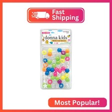 DONNA 16mm Hair Beads XXL, Plastic Beads for Kids Hair Braiding DIY, Quick Beade