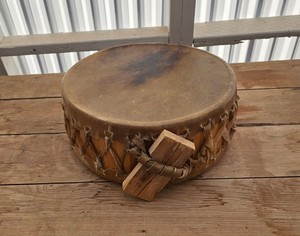 Indigenous Rawhide Native American Ceremonial Drum - Handmade