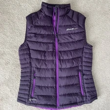 Eddie Bauer First Ascent Down Puffer Vest Womens Small StormDown 800 Purple Gorp