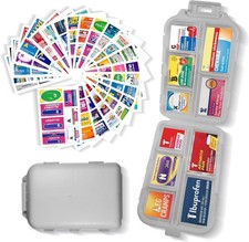 Pill Organizer with Medicine Labels 161 Labels Travel Daily Pill Container Mini