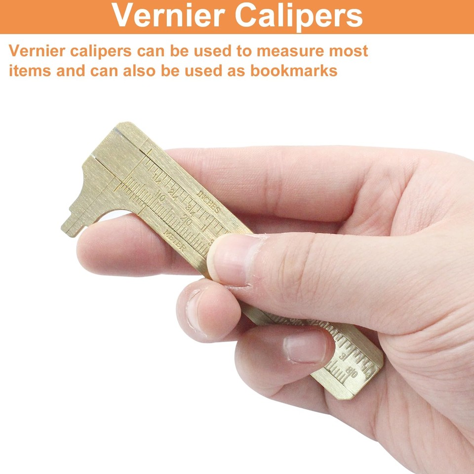 80mm/3.15 Pocket Vernier Caliper Ruler, Brass Sliding Gauge Pocket ...
