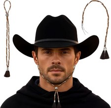 Secure & Removable Leather Chin Strap for Cowboy Hats - Perfect for Adventure