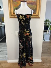 ASTR The Label Gaia Black Floral Cowl Neck Midi Dress Women's Size S