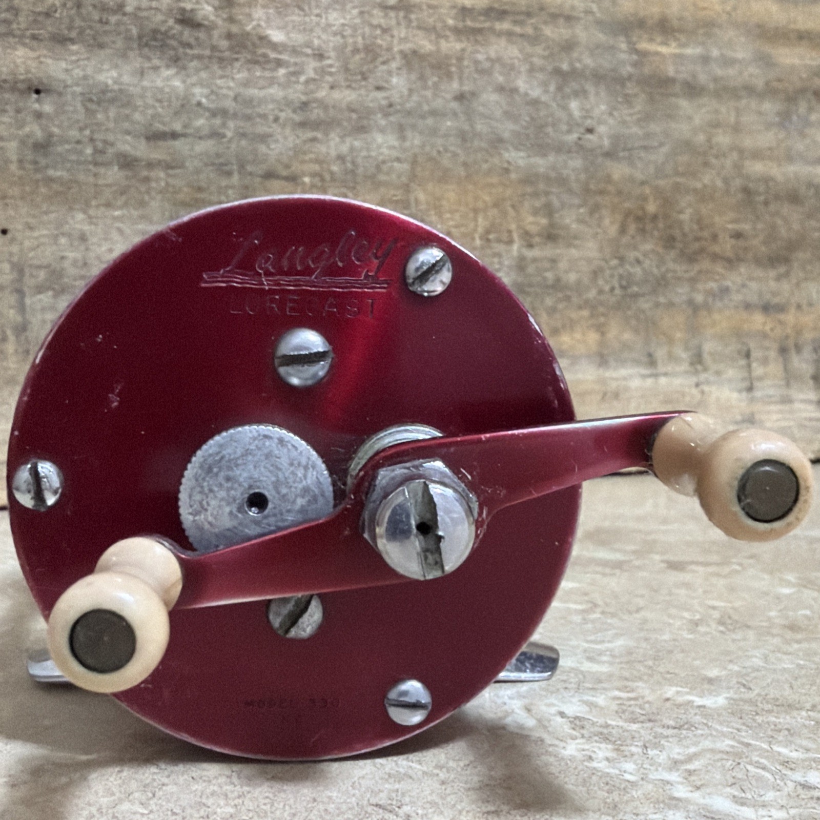 Langley Lurecast 330 KC Vintage Fishing Reel Red Casting, Ma