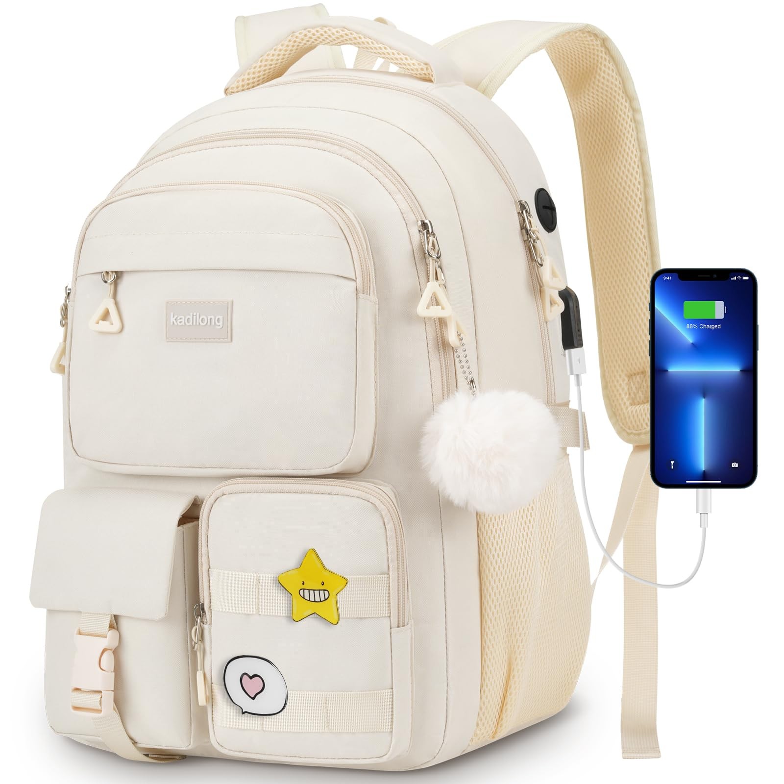 Cute Middle High School Bags Bookbag for Teen Girls,Laptop Backpack for Women...