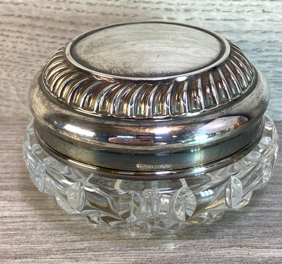 Waterford Kristall Silber Teller Süßigkeiten Pulver Schale Eitelkeit Schmuck Glas