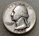 1950 P  Washington Quarter - 90% Silver, 76 Year-Old Coin
