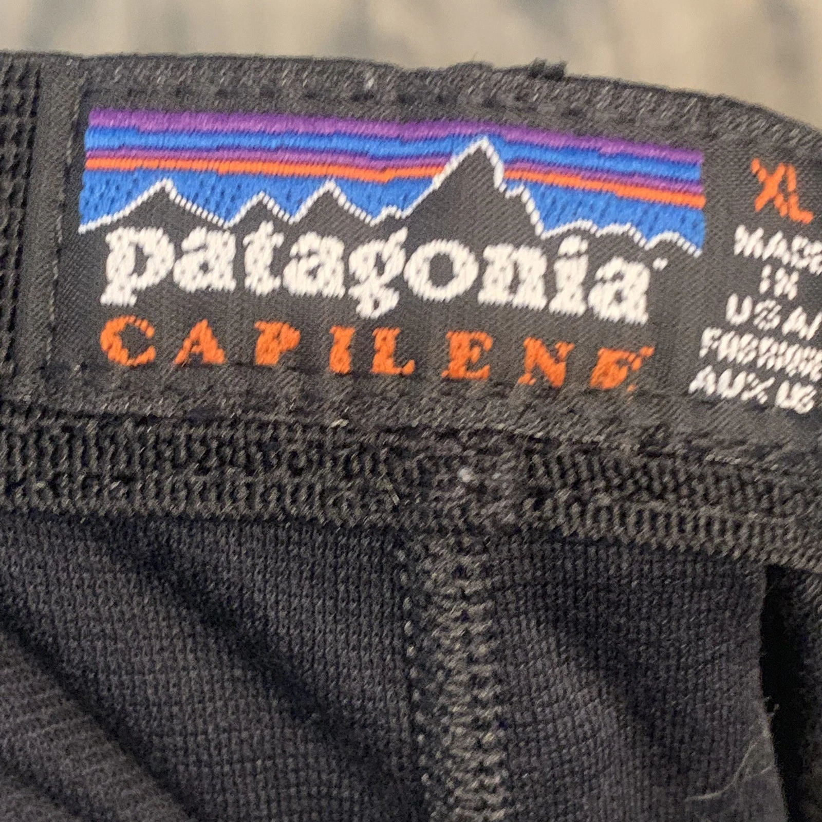 Vintage Patagonia Pants Men XL Made In USA Capilene Midweight Base Layer Black