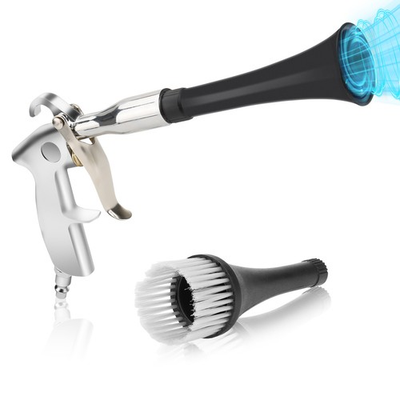 #ad #ad 1 4quot; Car Air Cleaning Gun High Pressure Blow Dust Detailing Tool w Brush Nozzle $16.98