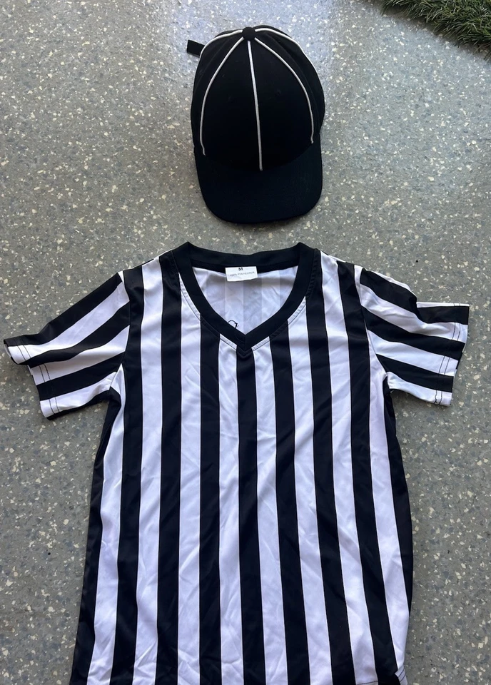 Disfraz de árbitro de fútbol para niños Halloween Top con accesorios - 6-7 pequeño #1112 Foto 2 de 2