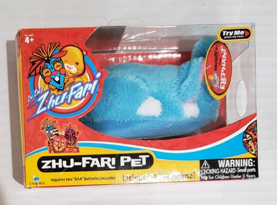 Zhu Zhu Fari Pet Blue Wharton the Elephant 2010 Cepia Stuffy Toy, NIB Works