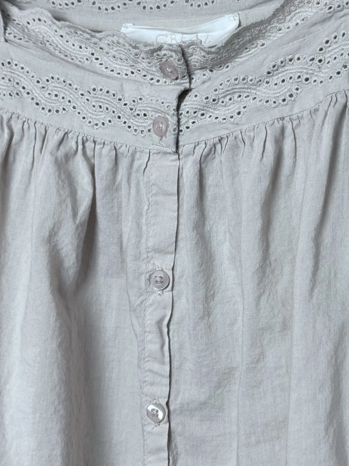 Camisa para dormir The Great The Eyelet Button talla 2 para mujer roseta suave manga 3/4 Foto 4 de 4