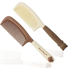 TCOTBE 2 Pack Women's Detangling Comb - Cute Styling Handle, Fine-Tooth 
