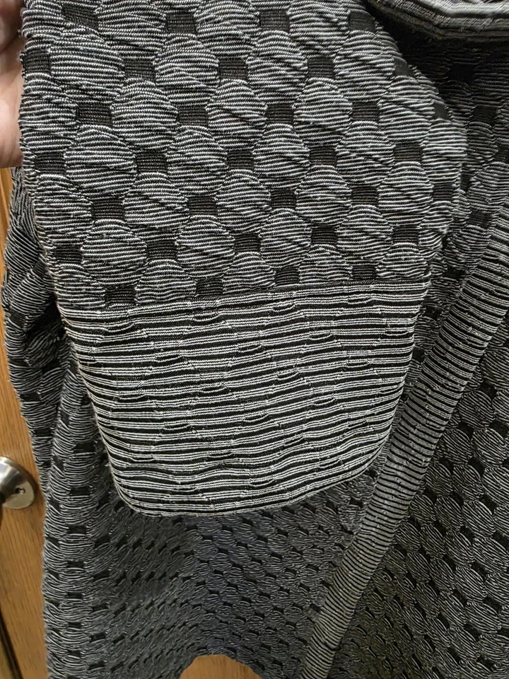 Suéter Ali Miles Mujer 3X Gris Negro Texturizado Capucha Cuello Túnica Top Pullover Foto 4 de 4