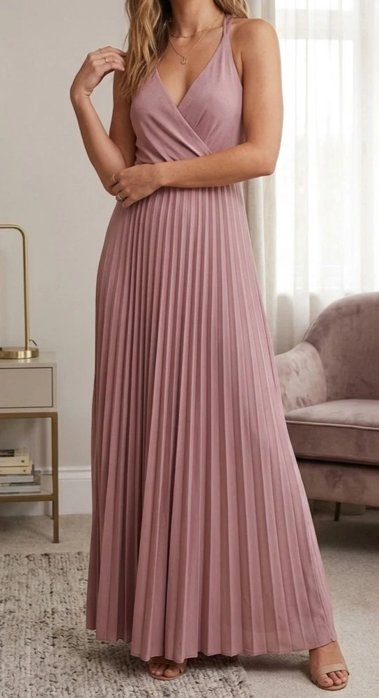 asos dusty pink bridesmaid dress ASOS DESIGN bridesmaids halter neck satin maxi dress with scarf detail in pink
