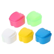 5 Pcs Denture Storage Box Leakproof Travel Orthodontic Retainer Holder Case
