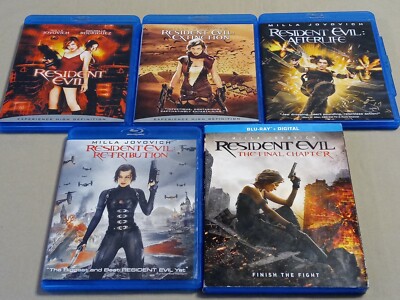 Lot of 5 Blu-Ray Resident Evil Extinction Afterlife Retribution Final Chapter