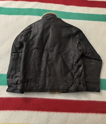 VINTAGE 30s 40s WW2 USN M444A SHEARLING LEATHER BOMBER
