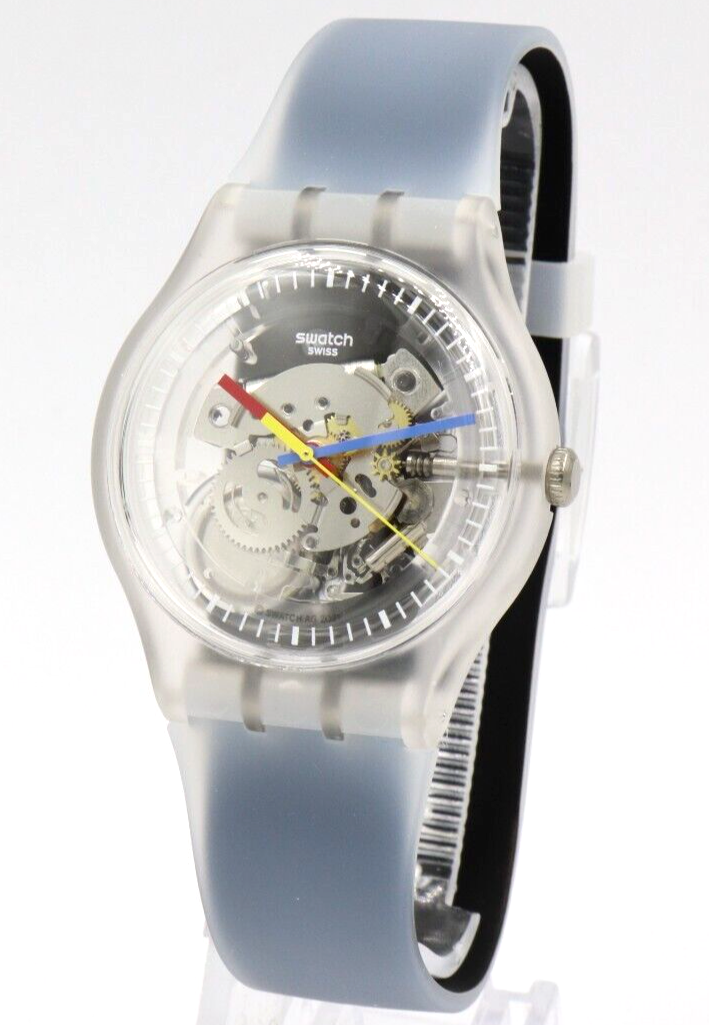 Swatch Clearly Black Striped Watch