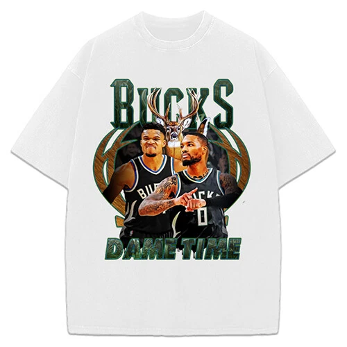 Damian Lillard Bucks Vintage T-Shirt Retro 90's Tee Basketball