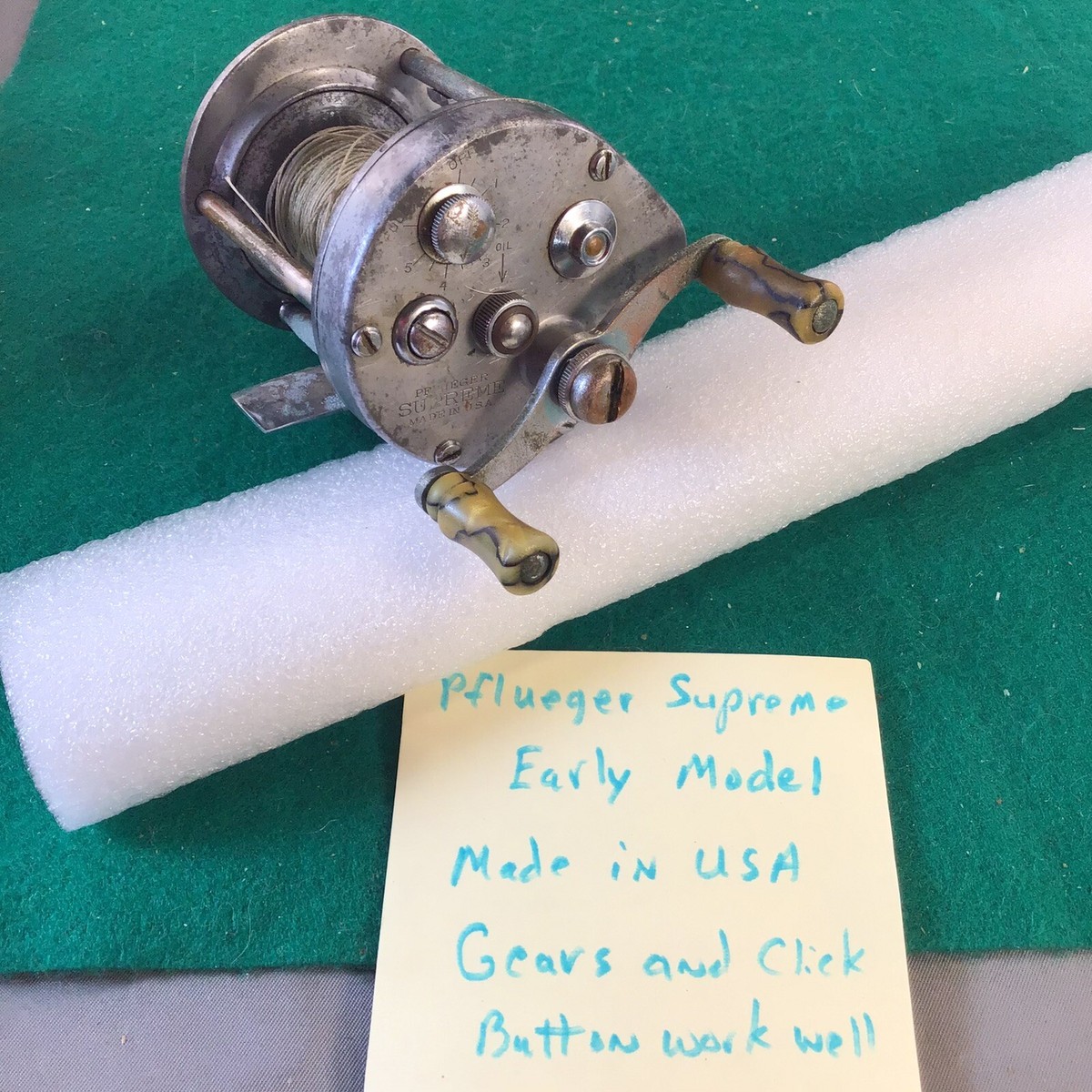 Pflueger Supreme Fishing Baitcast Reel Metal Vintage Made in