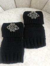 Women's Winter Knit Embellished Crochet Boot Cuffs