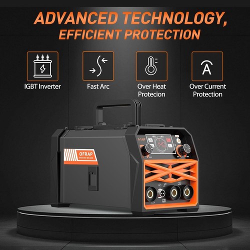 MIG Welder 140A, Flux Core MIG/Stick/Lift TIG 3 In 1 Welding Machine with Synerg - Picture 8 of 9