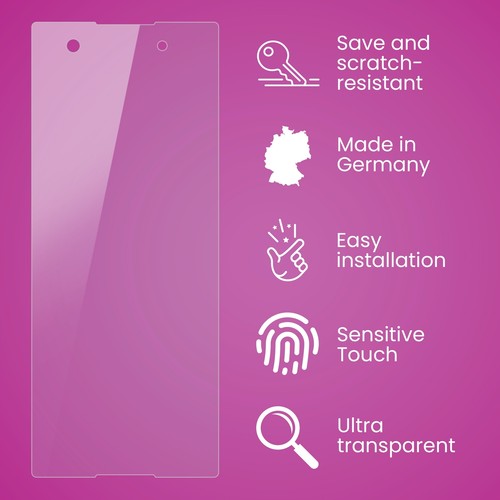 atFoliX Glass Protector for Sony Xperia XA1 9H Hybrid-Glass - Picture 3 of 8
