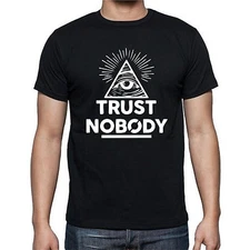 Illuminati Trust Nobody Eye Triangle Secret Pyramid Inspiration T shirt Tee