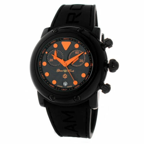 Glam Rock Stainless Steel Case Silicone Wristwatches