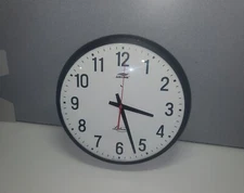 Lathem AirTime 12" Analog Wall Clock AT12RMS-G1 AT12RM Metal Glass