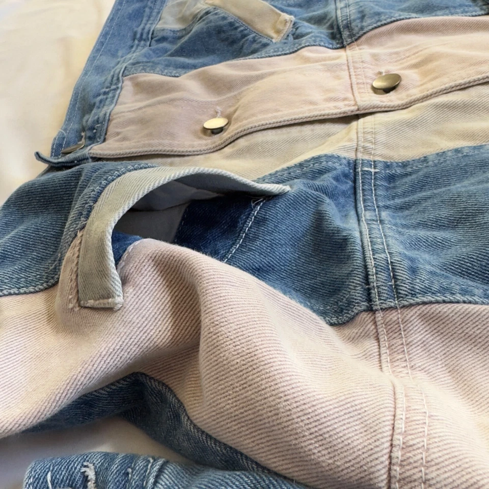 Vintage años 90 ¡JUNTOS! Chaqueta Jean Talla M Algodón Patchwork Unisex Streetwear Foto 4 de 4