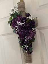 Wall Decor Cross With Floral Embellishments
