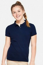     NEW Justice Girls Navy Blue 2 Button Polo Sz 12    
