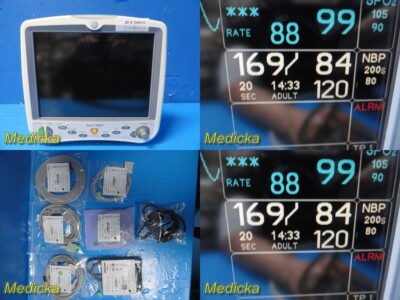 GE Dinamap Dash 5000 Patient Monitor (IPB,NBP,ECG,SpO2,TEMP,CO2) W/ Leads ~34044