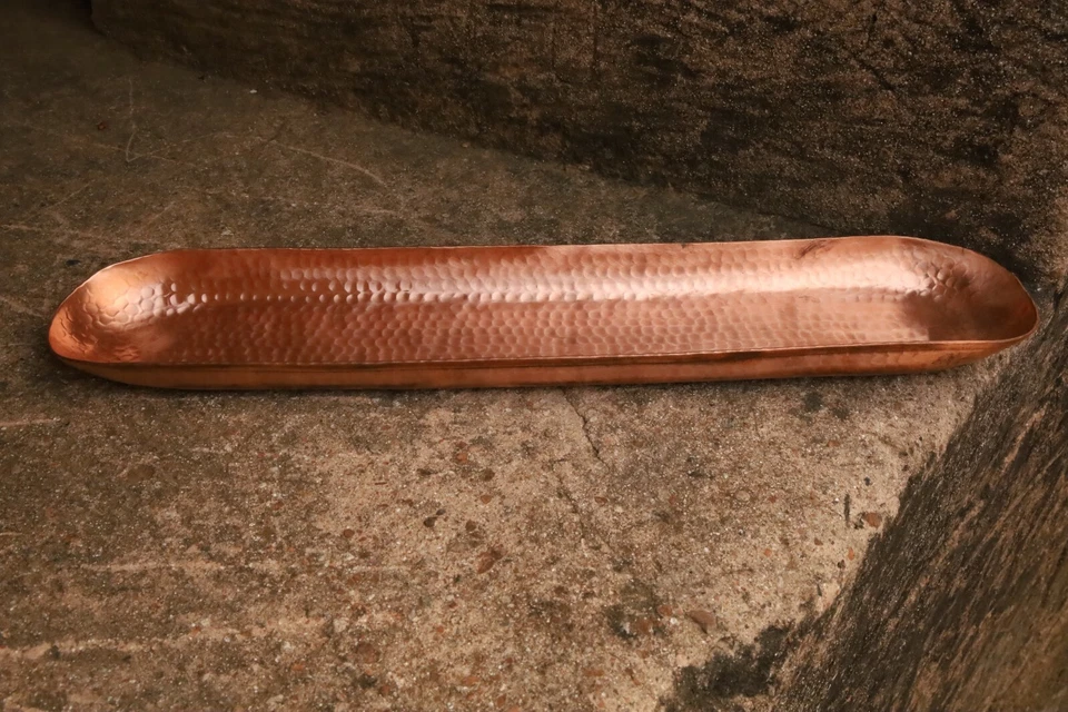 Hammered Solid Copper Centerpiece Tray For Cookies, Knick Knacks, Dry Fruits - Image 2 of 3