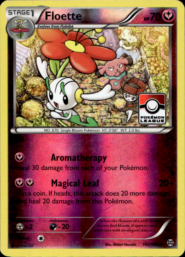 FLOETTE 102/162 LEAGUE PROMO REVERSE HOLO MP Pokemon TCG