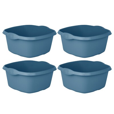 4 x 32 cm quadratische Spülschüssel marineblau Küchenspüle Becken Kunststoff - Made in UK