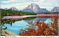 Postcard WY - Teton Mountain range reflected in Jackson Lake