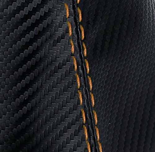 Manual Shift Boot Carbon Fiber for Ford Mustang 2005-2009 Orange Stitch - Picture 6 of 10