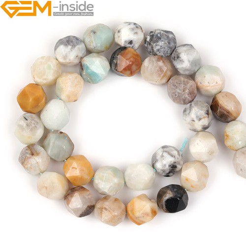 Multicolor Natural AAA Amazonite Stone Faceted Loose Beads For Jewelry Making15" - Picture 10 of 28