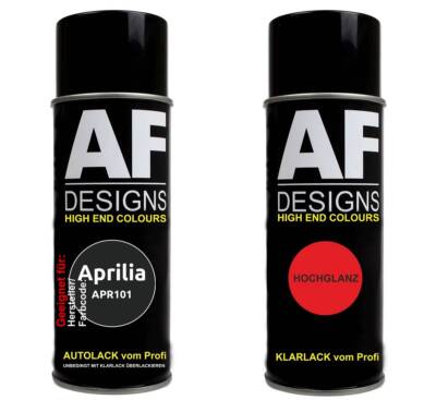 Motorradlack Spraydose Set für  Aprilia APR101 Black Falco 2001 Basislack Klarla