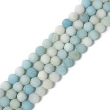 Blue Green Amazonite Matte Round Beads Size 4mm 6mm 8mm 10mm 15.5'' Strand