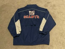 New York Giants Boys Size 10 Windbreaker Jacket NFL Football Logo Sports Blue