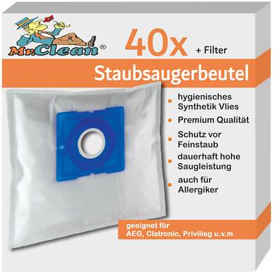 40 Mr.Clean Staubsaugerbeutel geeignet für LG Electronics RG-105 . V-982