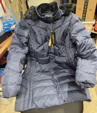 Nwt Slow Down Women Lightweight Down Puffer Coat, Hooded Mid-length Xl